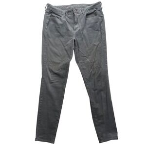 American Eagle Womens Super Stretch Hi-Rise Jegging 12 Gray Corduroy Cotton Soft